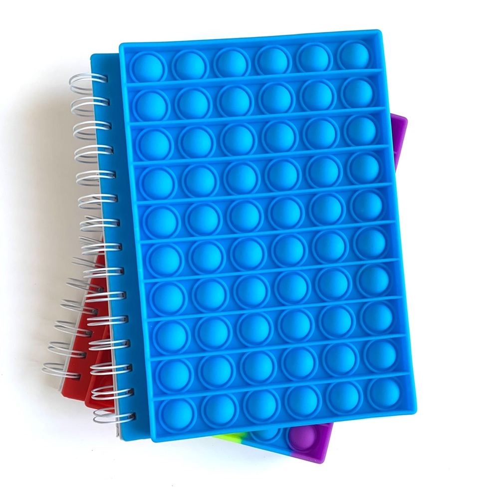 Pop it Notes Notebooks fidget fun plus a handy notebook NEW Blue or Rainbow